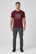 Camiseta Masculina Poliamida UV Mountains Are Calling Bordo