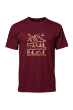 Camiseta Masculina Poliamida UV Over in the Mountains Bordo