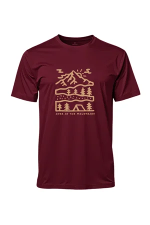 Camiseta Masculina Poliamida UV Over in the Mountains Bordo