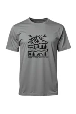 Camiseta Masculina Poliamida UV Over in the Mountains Cinza