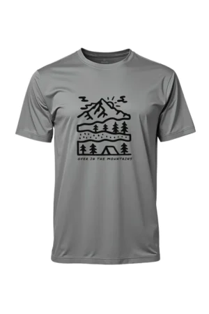 Camiseta Masculina Poliamida UV Over in the Mountains Cinza
