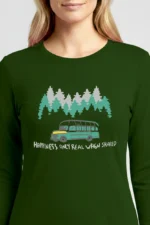 camiseta-feminina-manga-longa-poliamida-uv-happiness-only-real-when-shared-verde-c Camiseta Feminina Poliamida UV Manga Longa Happiness Only Real When Shared verde escuro