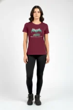Camiseta Feminina Poliamida UV Happiness Only Real When Shared Bordo