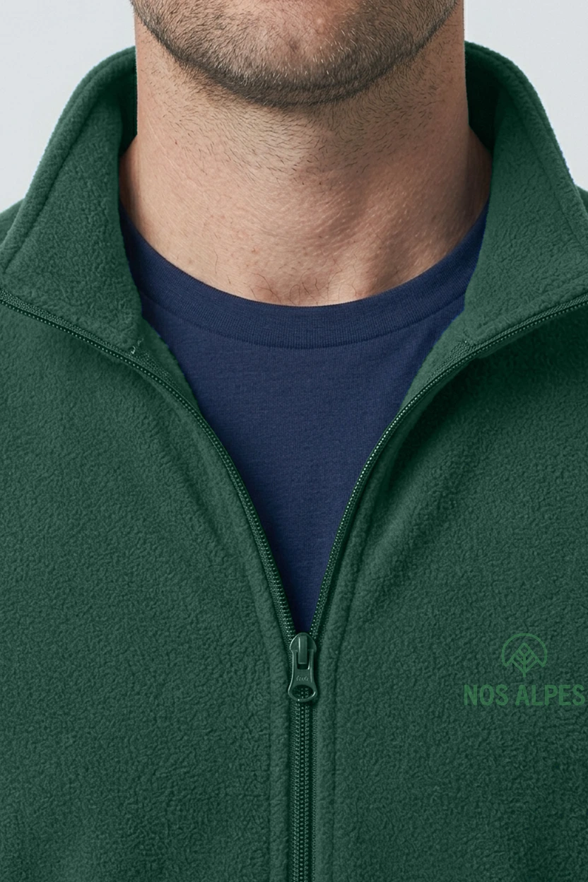 Jaqueta fleece masculina trekker leaf nos alpes