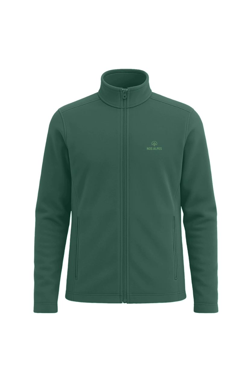 Jaqueta fleece masculina trekker leaf nos alpes