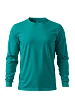 Camiseta Masculina Básica Poliamida UV Manga Longa Turquesa