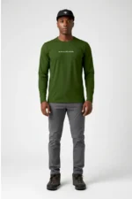Camiseta Masculina Poliamida UV Manga Longa Que Não Nos Falte Montanha Verde